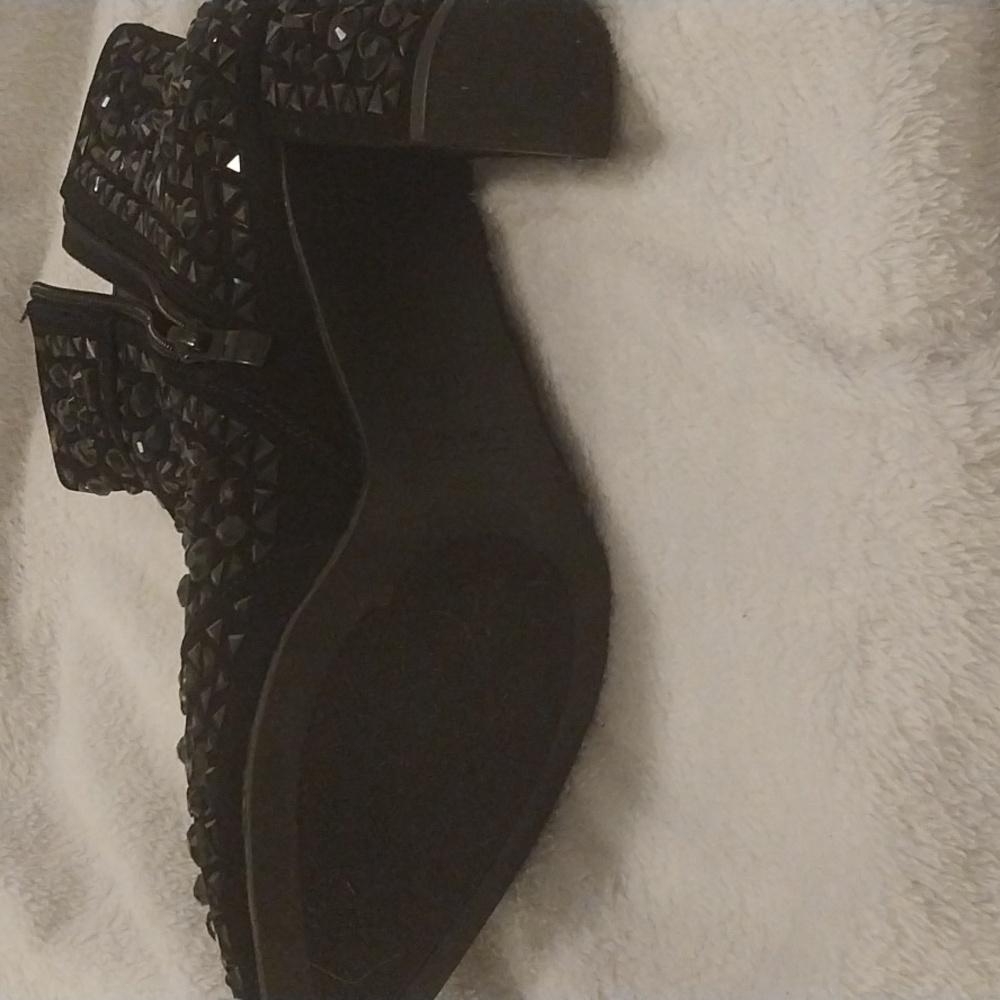 Forever Rhinestone Boots/Booties BLACK 9 - Picture 6 of 10